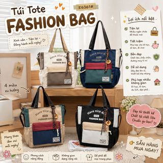 TÚI TOTE A6361 – Form Rộng, Có Móc Treo Tiện Lợi, Đựng Đồ Thoải Mái
