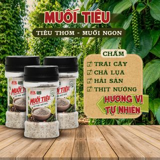 [Combo 3 hủ 100g] Muối tiêu Làng Chài Xưa - Muối ngon tiêu thơm - Chấm với chả lụa, trứng, hải sản