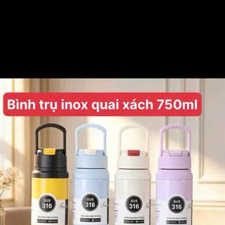 Bình Trụ Inox Quai Xách 750ML (THÙNG 50C)