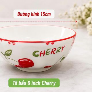 TÔ SỨ BẦU CHERRY ĐỎ SIZE 6 - 15cm (T60)