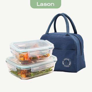 Bộ 2 hộp cơm thủy tinh văn phòng kèm túi đựng (THÙNG 16B)