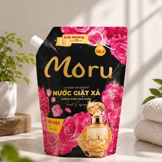 Nước Giặt Xả MORU 10in1 Đậm Đặc Lưu Hương Nước Hoa Sạch Vượt Trội Mềm Vải Hương Dịu Ngọt 2kg
