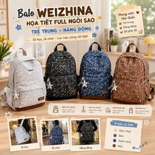 BALO WEIZHINA A729 – FULL HỌA TIẾT SAO KÈM MÓC TREO SAO BẠC