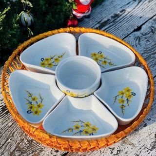 Bộ Bát Mặt Trời 7 Chi Tiết Họa Tiết Hoa (THÙNG 8B)