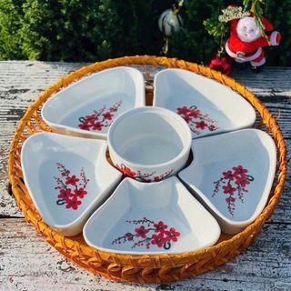 Bộ Bát Mặt Trời 7 Chi Tiết Họa Tiết Hoa (THÙNG 8B)