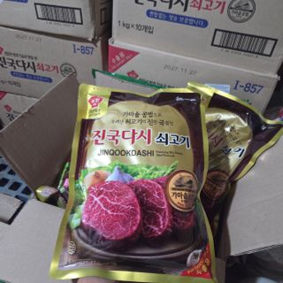 Hạt Nêm Bò Hàn Quốc JINQOOKDASHI Chuẩn Vị 1kg - Bột Gia Vị Thịt Bò Cao Cấp Miwon Daesang Làm Canh Lẩu Chuẩn Vị Hàn