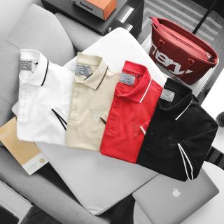 POLO P.RA.DA BASIC VIỀN BO. Vải Cá sấu cao cấp, sợi cotton dệt mềm mịn.