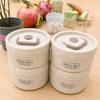 Hộp đựng cơm giữ nhiệt 4 tầng Bento kèm thìa đũa Inox 304 và túi đựng