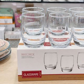 BỘ 6 LY THUỶ TINH GLASSWARE 380ml KD1136 (T12)