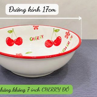 TÔ SỨ HÀNG KHÔNG CHERRY ĐỎ SIZE 7 - 17cm (T60)