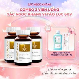 COMBO 03 Viên Uống Sắc Ngọc Khang Vi Tảo Lục [60 (Liệu trình 1 tháng) KÈM QUÀ TẶNG