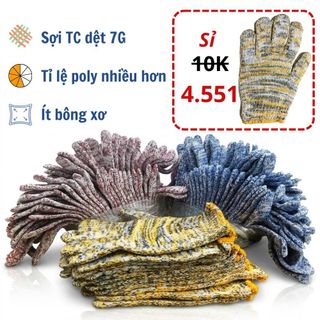 Sỉ 500 Đôi Găng Tay Len Dệt Sợi Việt Dương Nhiều Lựa Chọn Cho Lao Động + Làm Vườn + Công trình