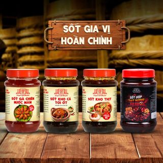 [Combo 4 hủ] Sốt ướp thịt nướng BBQ, sốt kho cá, sốt kho thịt, sốt gà chiên nước mắm Làng Chài Xưa