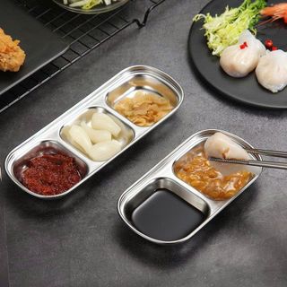 KHAY ĐỰNG NƯỚC CHẤM INOX 2 NGĂN (T500)
