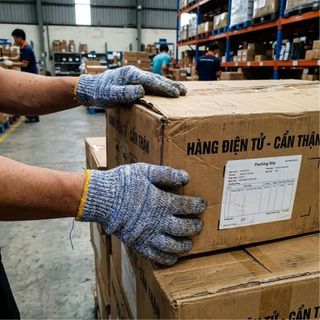 100 Đôi Găng Tay Len Dệt 7 Kim Nhiều Màu Việt Dương Dày Dặn Bảo Hộ Lao Động - GD7KIM