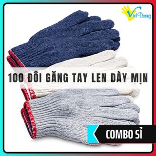 100 Đôi Găng Tay Len Việt Dương Hạn Chế Trượt Bảo Hộ Lao Động