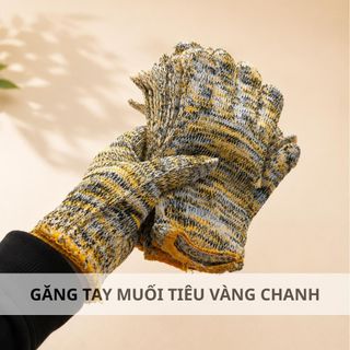 10 đôi Gang Tay Sợi Muối Tiêu Găng Tay Dệt An Toàn Lao Động 1975  (10 đôi 400g) BANTUTAM