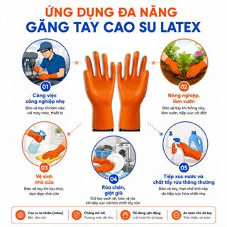Găng Tay Cao Su - Găng Tay Vệ Sinh Bảo Vệ Da Tay Sử Dụng Trong Nhà Bếp Và Nhà Hàng .