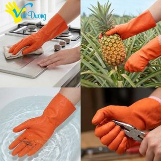 Găng tay cao su chống mài mòn bảo hộ lao động, chống trượt bảo vệ cải tạo nhà cửa, xây dựng sân vườn chất liệu cao su bền đẹp