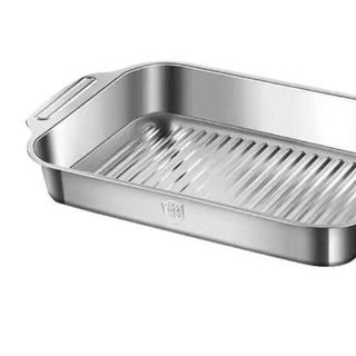 KHAY INOX HÌNH CHỮ NHẬT CÓ TAY CẦM 33x19x5cm (T120)