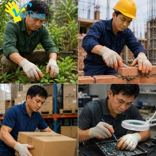 Găng Tay Chống Gai 7G VIỆT DƯƠNG Phủ Cao Su, Êm Tay, Bám Cầm Tốt, Hạn Chế Mài Mòn - GDC7KIM
