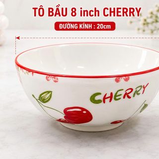 TÔ SỨ BẦU CHERRY ĐỎ SIZE 8 - 20cm (T30)