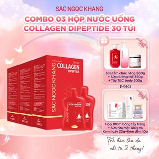 COMBO 03 Nước Uống Collagen Dipeptide Sắc Ngọc Khang [Hộp 30 Túi] KÈM QUÀ TẶNG