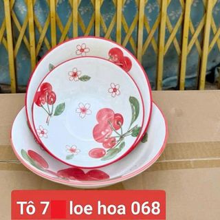 TÔ SỨ LOE CHERRY ĐỎ SIZE 7 - 17cm (T60)