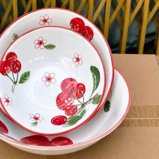 TÔ SỨ LOE CHERRY ĐỎ SIZE 7 - 17cm (T60)