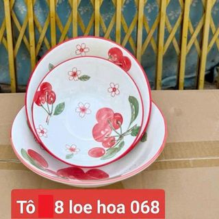 TÔ SỨ LOE CHERRY ĐỎ SIZE 8 - 20cm (T50)