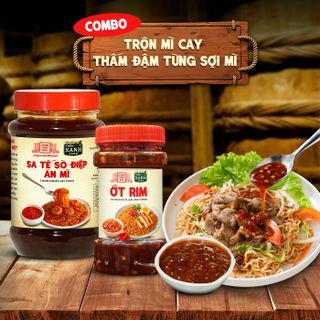 [Combo 2 món] Ớt rim 140g và Sốt sa tế sò điệp 260g Làng Chài Xưa nguyên liệu tươi ăn mì rất ngon
