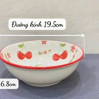 TÔ SỨ HÀNG KHÔNG CHERRY ĐỎ SIZE 8 - 20cm (T40)