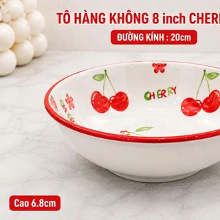 TÔ SỨ HÀNG KHÔNG CHERRY ĐỎ SIZE 8 - 20cm (T40)