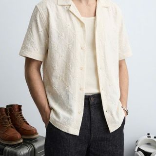 Áo thun nam. Chất cotton vải dệt vân ren nổi độc đáo tinh tế.