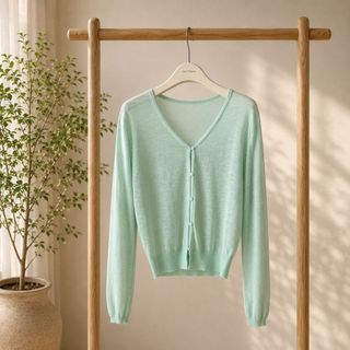 NPA Maison Áo khoác cardigan chống nắng thiết kế theo phong cách Hàn Quốc thanh lịch. Nữ Cổ V Tay Dài Freesize
