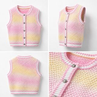 ELVIA Gradient Knit Cardigan - Áo Cardigan Dệt Kim Phối Màu Gradient Thanh Lịch Cao Cấp - Size S M L