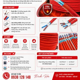 CÁP CHỐNG CHÁY CHỐNG NHIỄU 2x0.75/1.0/1.5/2.5 ALTEK KABEL