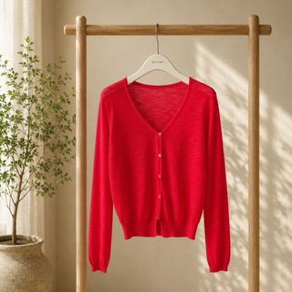 ELVIA Áo khoác cardigan chống nắng thiết kế theo phong cách Hàn Quốc thanh lịch. Nữ Cổ V Tay Dài Freesize