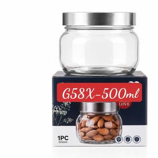 HỦ THUỶ TINH NẮP INOX 500ml DELI G58X (T48)
