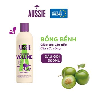Dầu gội Aussie Aussome Volume 300ml chính hãng - Tăng độ phồng tự nhiên, bồng bềnh từ chân tóc