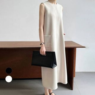 A125 Đầm Vest Suông Thanh Lịch Hàn Nhật | Đầm Liền Thân Không Tay Cổ Tròn Dáng Suông | Freesize
