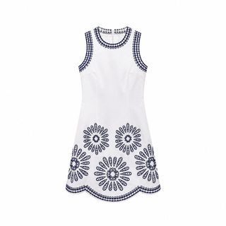 A127 Đầm Thêu Hoa Cao Cấp Quiet Luxury Dáng Chữ A Eo Cao Không Tay Phong Cách Pháp Thanh Lịch Size S M L XL