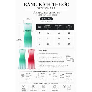 A136 Đầm Maxi Dệt Kim Gradient Nữ Cổ Tròn Không Tay Phong Cách Resort Đi Biển
