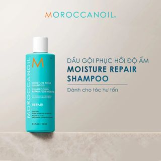 Dầu gội Moroccanoil Moisture Repair Shampoo chính hãng - Phục hồi tóc hư tổn, làm sạch dịu nhẹ, Keratin & Dầu Argan