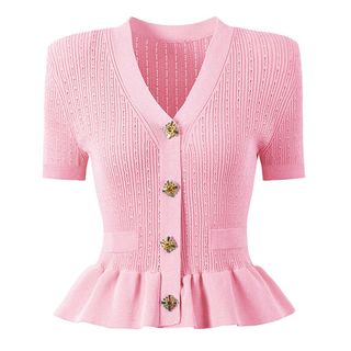S147 Set Dệt Kim Nữ Áo Cardigan Cổ V Tay Lửng + Chân Váy Đuôi Cá Eo Cao Tôn Dáng Thanh Lịch Hàn Quốc Size S M L XL