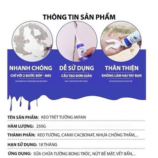 Keo Vá Tường Chống Thấm Nước Chống Mốc Làm Sạch Tường 250g ( Mẫu mới LBK )