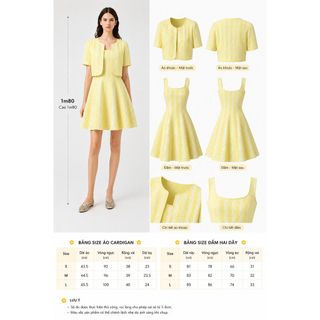 A132 Set Đầm Dệt Kim Hai Dây Kèm Cardigan Nữ Cao Cấp Phong Cách Pháp Old Money Thanh Lịch S M L XL