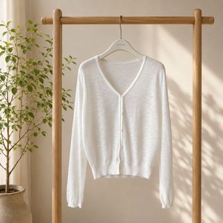 Noble Muse Áo khoác cardigan chống nắng thiết kế theo phong cách Hàn Quốc thanh lịch. Nữ Cổ V Tay Dài Freesize