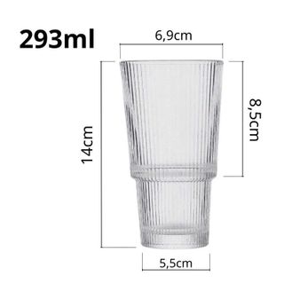 BỘ 6 LY THUỶ TINH 2 TẦNG KẺ SỌC 293ml CAO CẤP (T12)