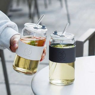 LY THUỶ TINH ĐAI DA 550ml KÈM ỐNG HÚT